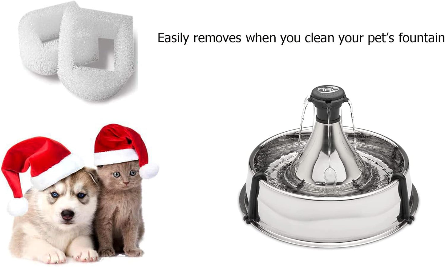 12 Packs Pet Fountain Filter, Replacement Foam Pre Filter For Cats and Dogs Water Fountains Stainless Steel 360, Avalon, Pagoda, Seascape and Sedona