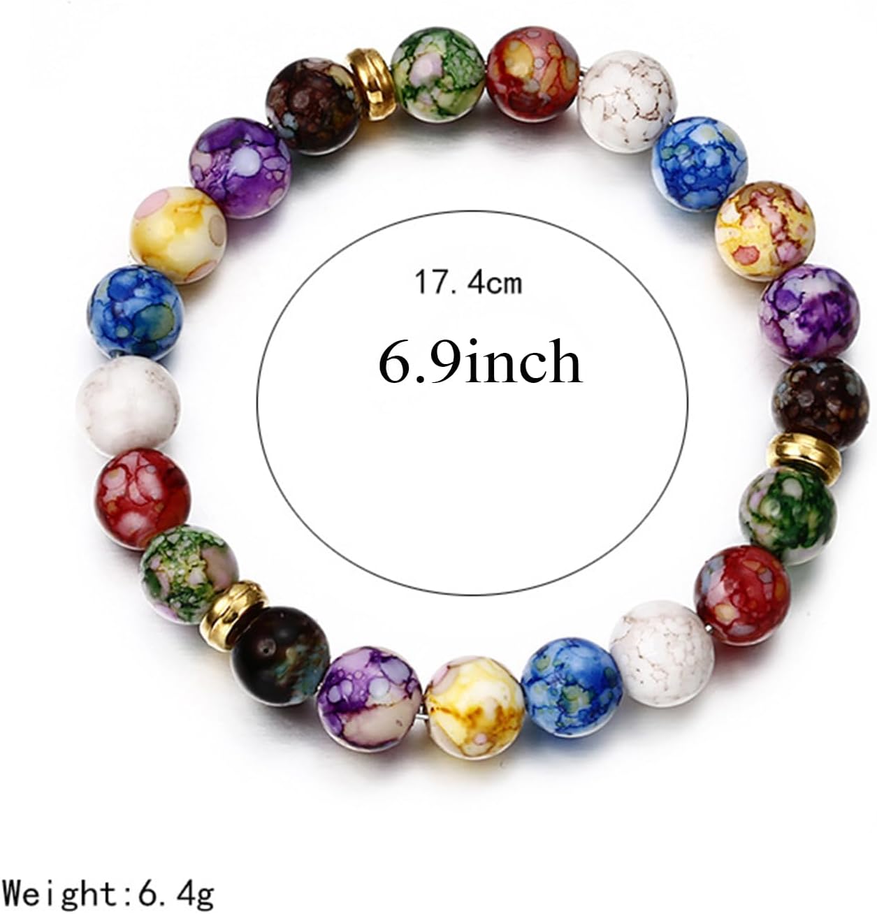 FORUBUS 7 Chakra Lava Rock Strand Bracelet - 8mm Natural Stone Chakra Beaded Stretch Bracelet for Aromatherapy Essential Oil Diffuser Jewelry (Colorful)