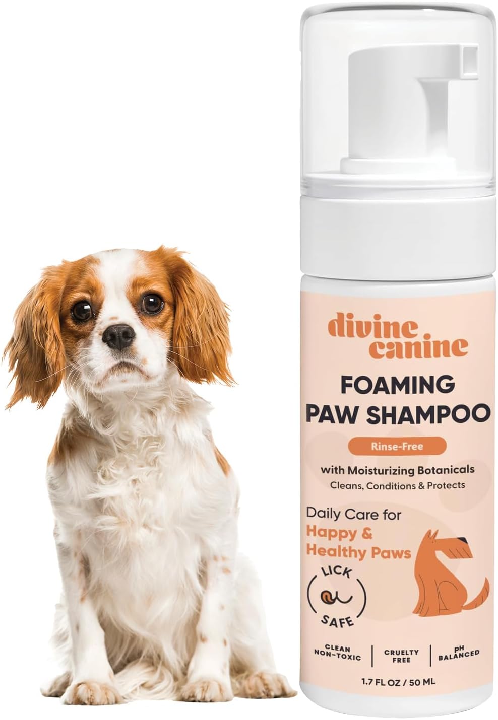 Foam Dog Paw Cleaner - Alcohol Free Foaming Paw Sanitizer Spritz - Made with Coconut, Aloe, Copaiba Oil, and Lemongrass Oil to Nourish and Clean Paws - Made in The USA (1.7 Fl Oz)