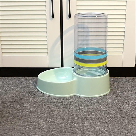 Automatic Feeders Large Capacity Cats Water Fountain Plastic Dog Water Bottle Feeding Bowls Water Dispenser (Color : Blue) (Gray)