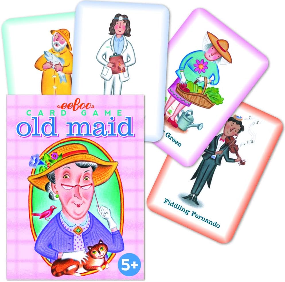 eeBoo: Old Maid Playing Card Game, Cards are Durable and Easy to Use, Instructions Included, Educational and Fun Learning, for Ages 5 and up