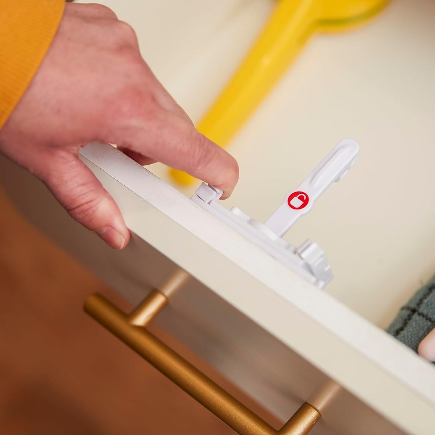 Safety 1st - Secure-to-Explore Adhesive Cabinet Locks Baby Proofing, Child Locks for Cabinets and Drawers (8 Locks), White