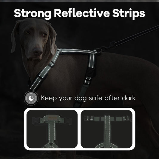 Dog Harness with Security Lock Buckle for Small Medium Large Dogs, Adjustable Dog Cooling Vest, Reflective No Pull No Choke Harness for Trail Running, Walking, Hiking, Camping