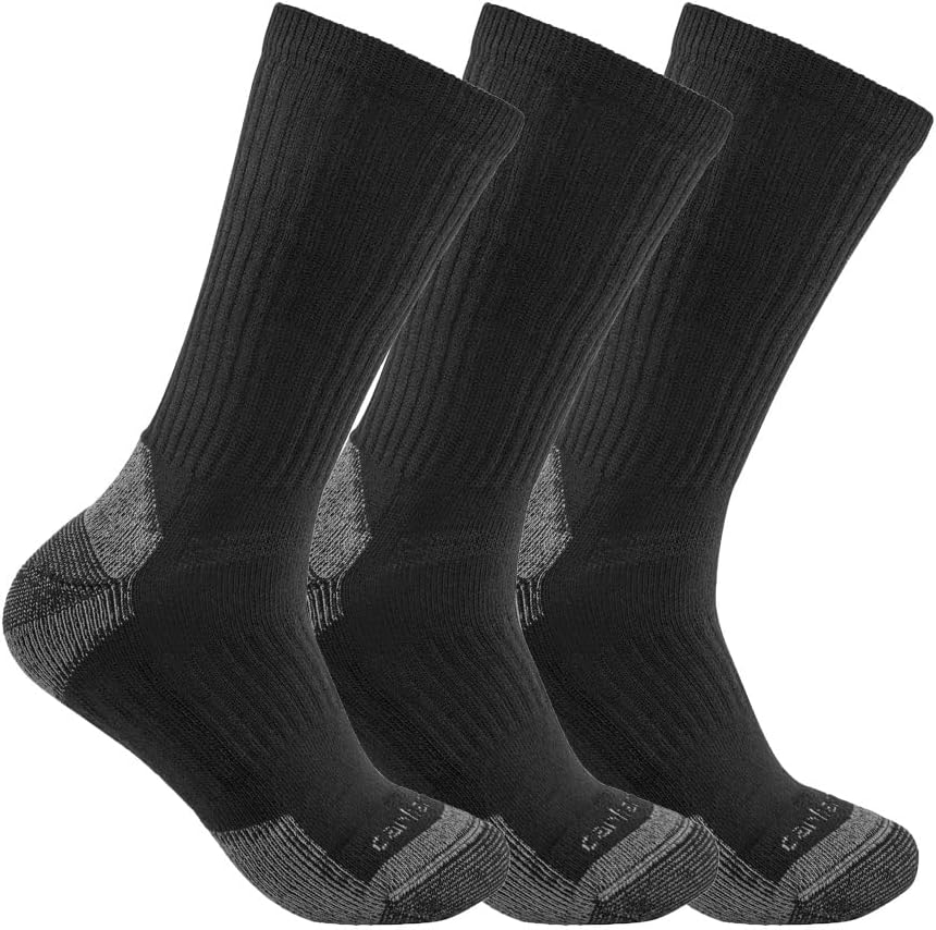 Carhartt Men's SC6203M Midweight Cotton Blend Crew Sock 3-Pack