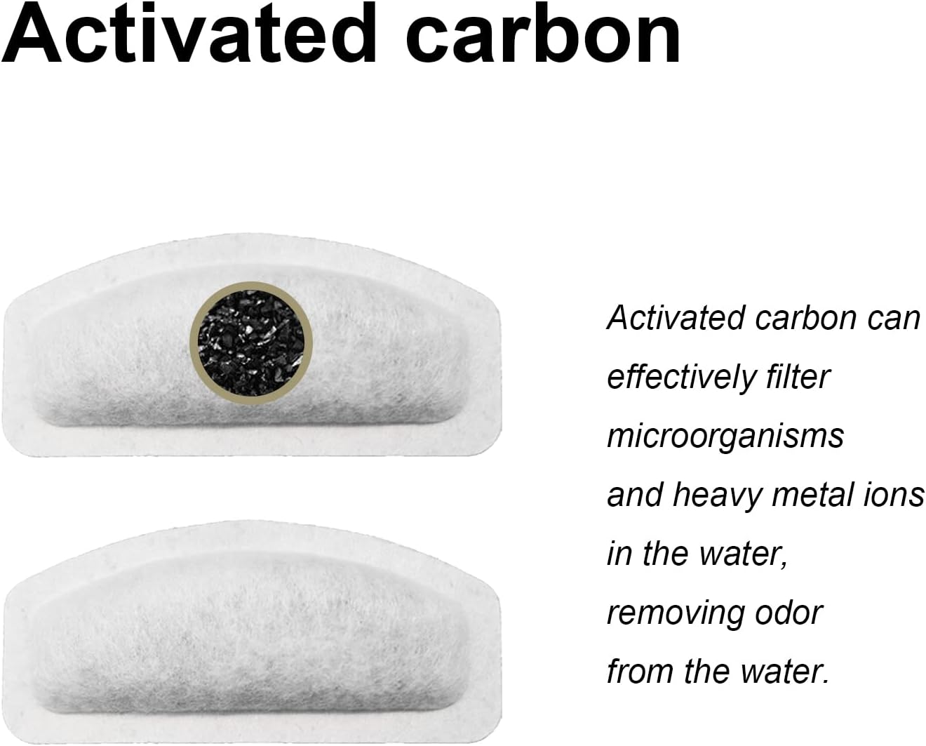 Cat Water Fountain Filter for 67Oz Satainless Steel Pet fountain, Dog Cat Fountain Filter Replacement with Pump Sponges (8filters&8sponges)