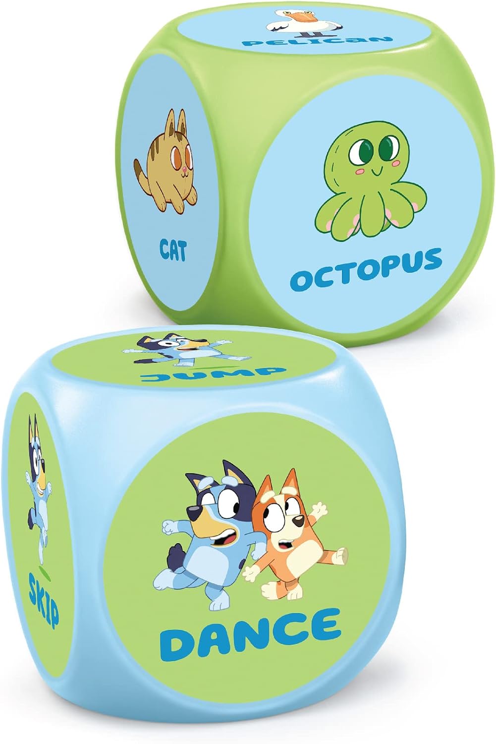 BLUEY Wackadoo Dice Imagination Act Out the Action Game | Family Game Night for All Ages | Creative and Engaging Fun for All Featuring Bluey and Bingo with 36 unique and silly combinations