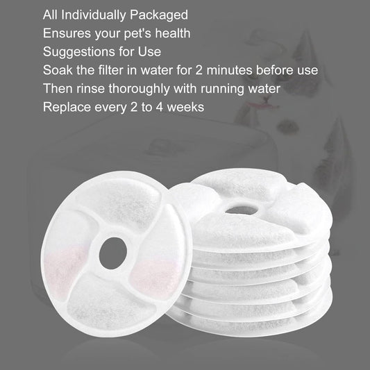 Cat Water Dispenser Filter, 12pcs Pet Water Fountain Filter Improve Taste for Round Water Feeder