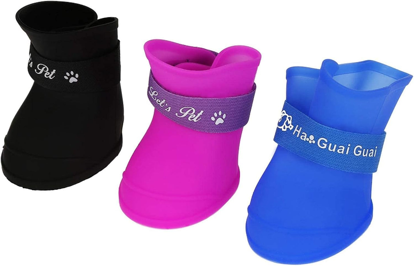 Anti-Slip Silicone Dog Rain Boots, Non-Slip Rubber Galoshes 4pcs L-Size for Outdoor Protection