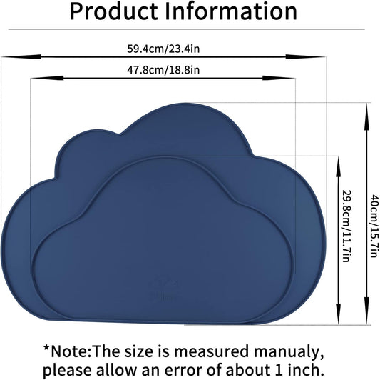 Ptlom Silicone Pet Placemat for Dogs and Cats, Non-Slip Waterproof Dog Feeding Bowl Mats for Food and Water, Small Medium Large Pet Puppy Tray Mat Prevent Residues from Spilling onto The Floor, Navy