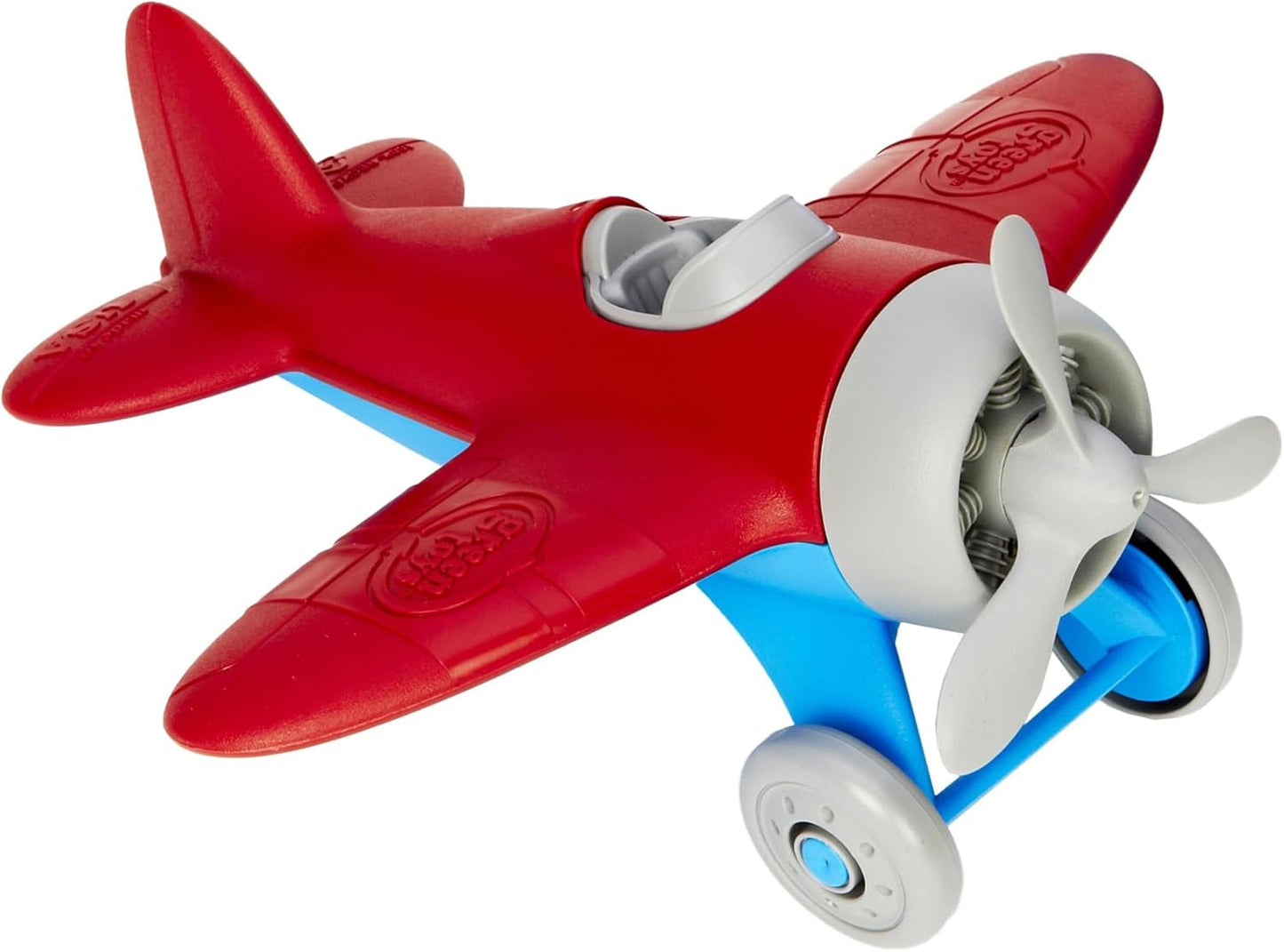 Green Toys Airplane, Red/Blue - Pretend Play, Motor Skills, Kids Flying Toy Vehicle. No BPA, phthalates, PVC. Dishwasher Safe, Recycled Plastic, Made in USA.