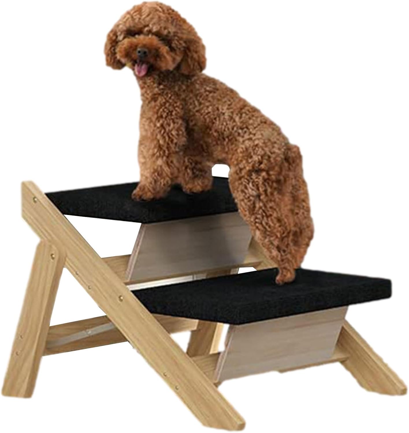 High Bed Stairs, Folding 2 in 1 Pet Bed Ramp, Non Slip Dog Bed Ladder, Easy Climbing Puppy Ramp Steps, Strong Bearing Capacity Pet Staircase, Durable Dog Ramp Aid for High Bed Climbing Indoor