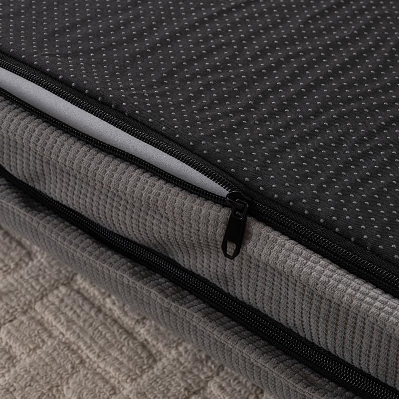 Orthopedic Dog Bed, U-Shaped Couch-Style Pet Bed with Waterproof Cover, Removable Washable Cover, for All Dog and Cat Breeds (Dark Gray, 35" x 25" x 6.5")
