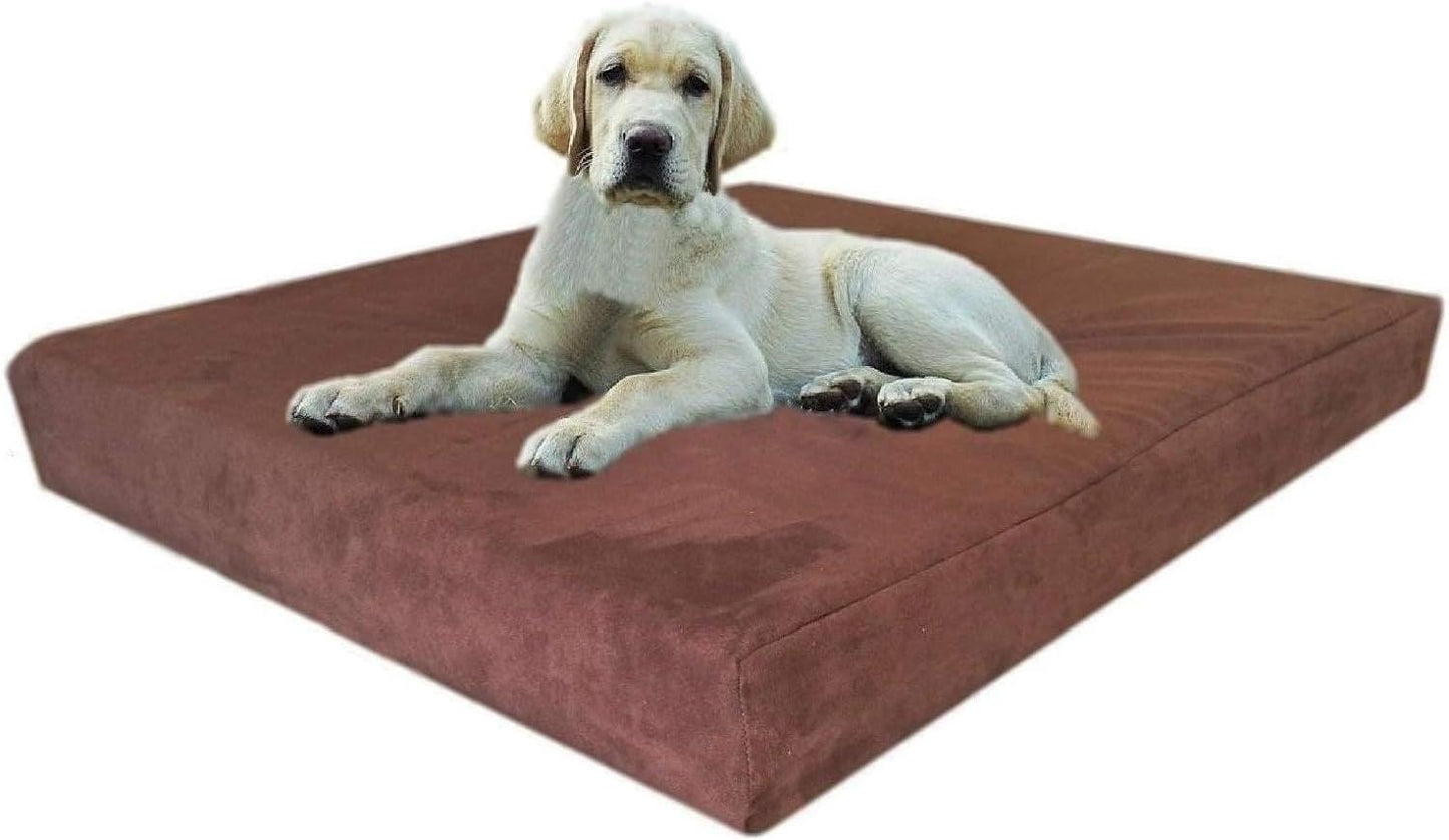 Dogbed4less Orthopedic Pet Bed with Memory Foam for Dogs, Waterproof Liner with Durable Nylon Blue and Bonus Miscrosuede Antislip External Covers (Ballistic in Navy, Large, 41" Length X 27" Width)
