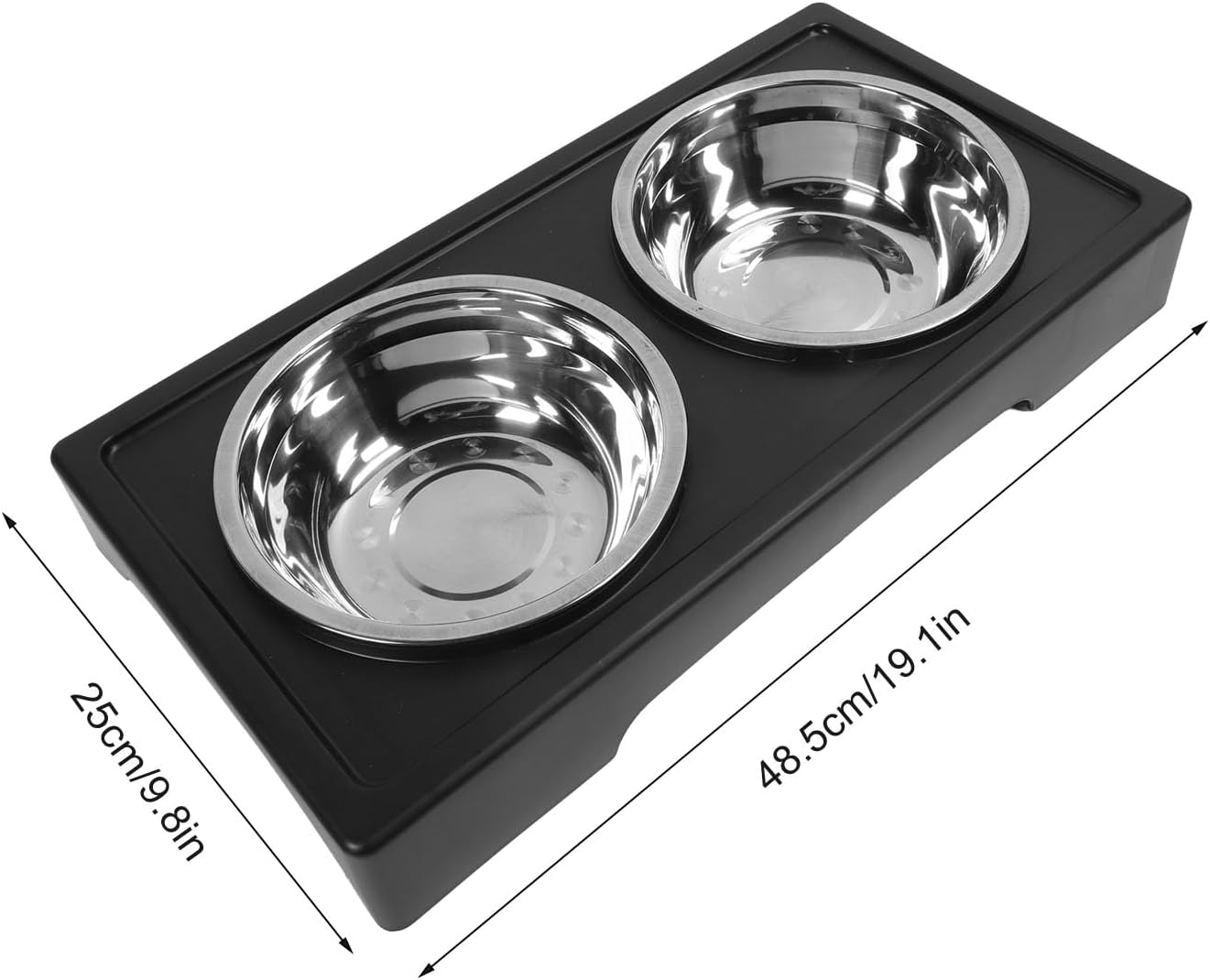 Pilipane Elevated Dog Bowls Prevent Slip Height Adjustable Raised Dog Bowl Stand with 2 Stainless Steel Food Bowls for Dogs Cats
