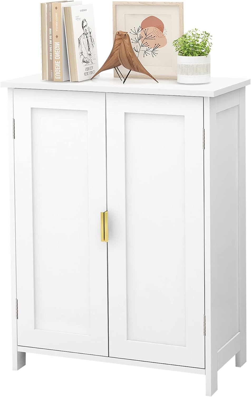 TaoHFE White Bathroom Storage Cabinet,Bathroom Cabinets Freestanding with 2 Doors,Towel Cabinet for Bathrooms,Restroom Cabinets,Small Storage Cabinet for Office,Restaurant,Living Room