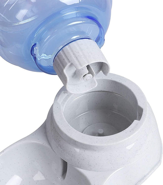 Fountain Pet Water Dispenser Station Replenish Pet Waterer for Dog Cat Animal Automatic Gravity Water Drinking Fountain Bottle Bowl Dish Stand Pet Water Dispenser