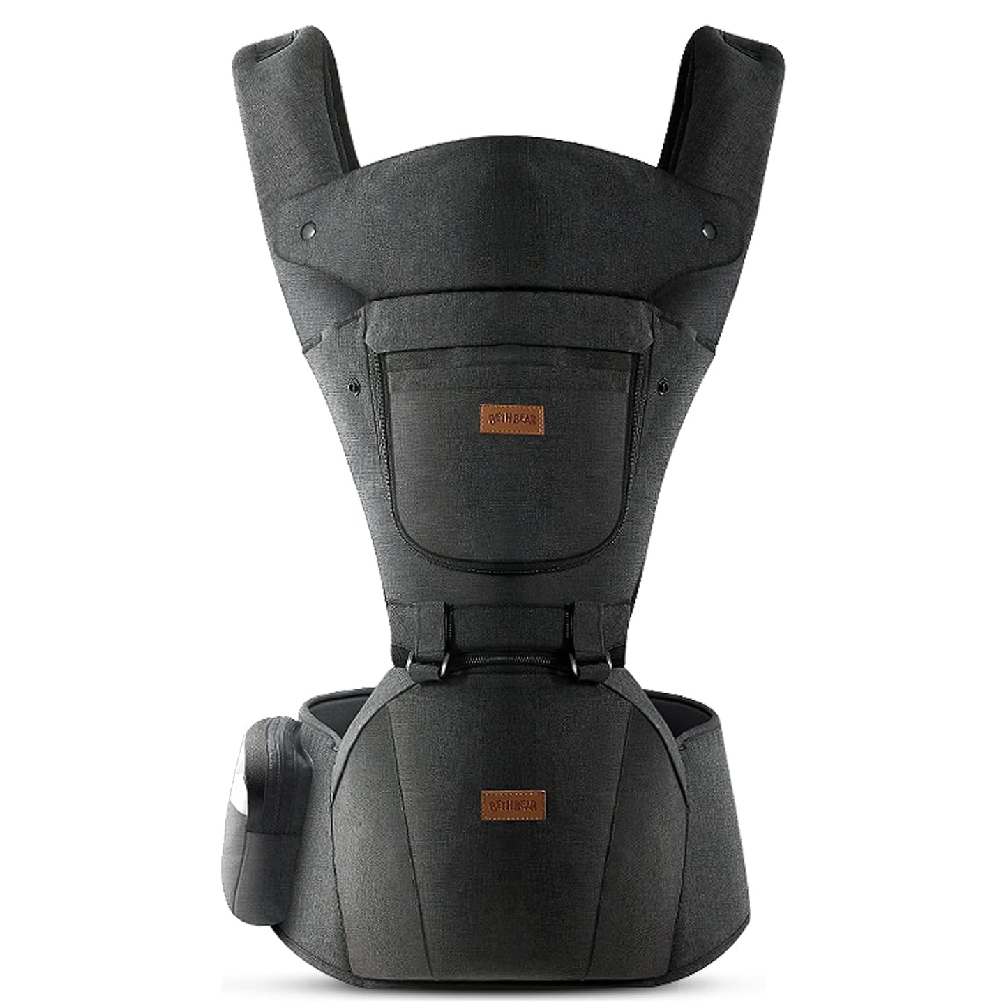 Baby Carrier with Hip Seat, Baby Carrier Newborn to Toddler up to 44lbs, 6-in-1 Ways to Carry, All Seasons, Adjustable Baby Holder Carrier for Breastfeeding(Black)
