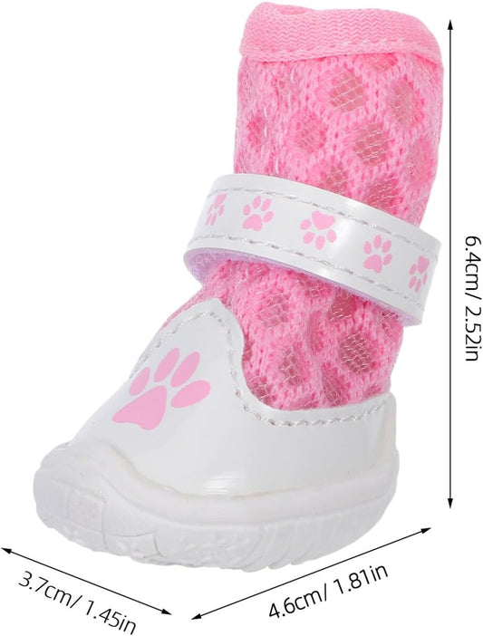 PRETYZOOM Dog Shoes Mesh Breathable Protective Booties for Small Dogs, Non-Slip Lightweight Paw Covers for Outdoor Walking, Hot Pavement and Hardwood Floor, Pink Size 2