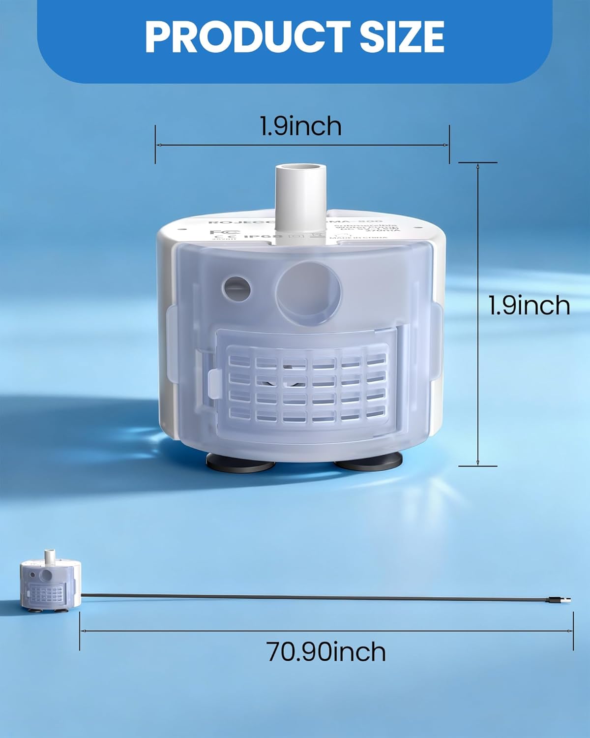 Tomxcute Official Replacement Pump for Cat Water Fountain, Easy-to-Clean Fully Detachable Pump Helps Prevent Clogs, Whisper-Quiet (<20dB), 5V USB Low Voltage (Adapter Not Included)