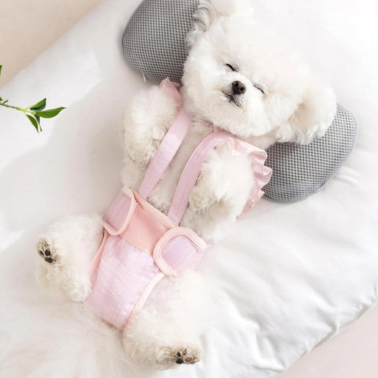 Cat Puppy Costume Cute Ruffled Pet Diaper Pants Full Coverage Design with Hook and Loop Breathable Adjustable Multiple Sizes for Cat Small Dog (Small,Pink)