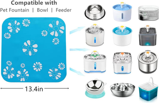 YAYOU 4PCS Silicone Pads for Pet Water Fountains, 4 Colors