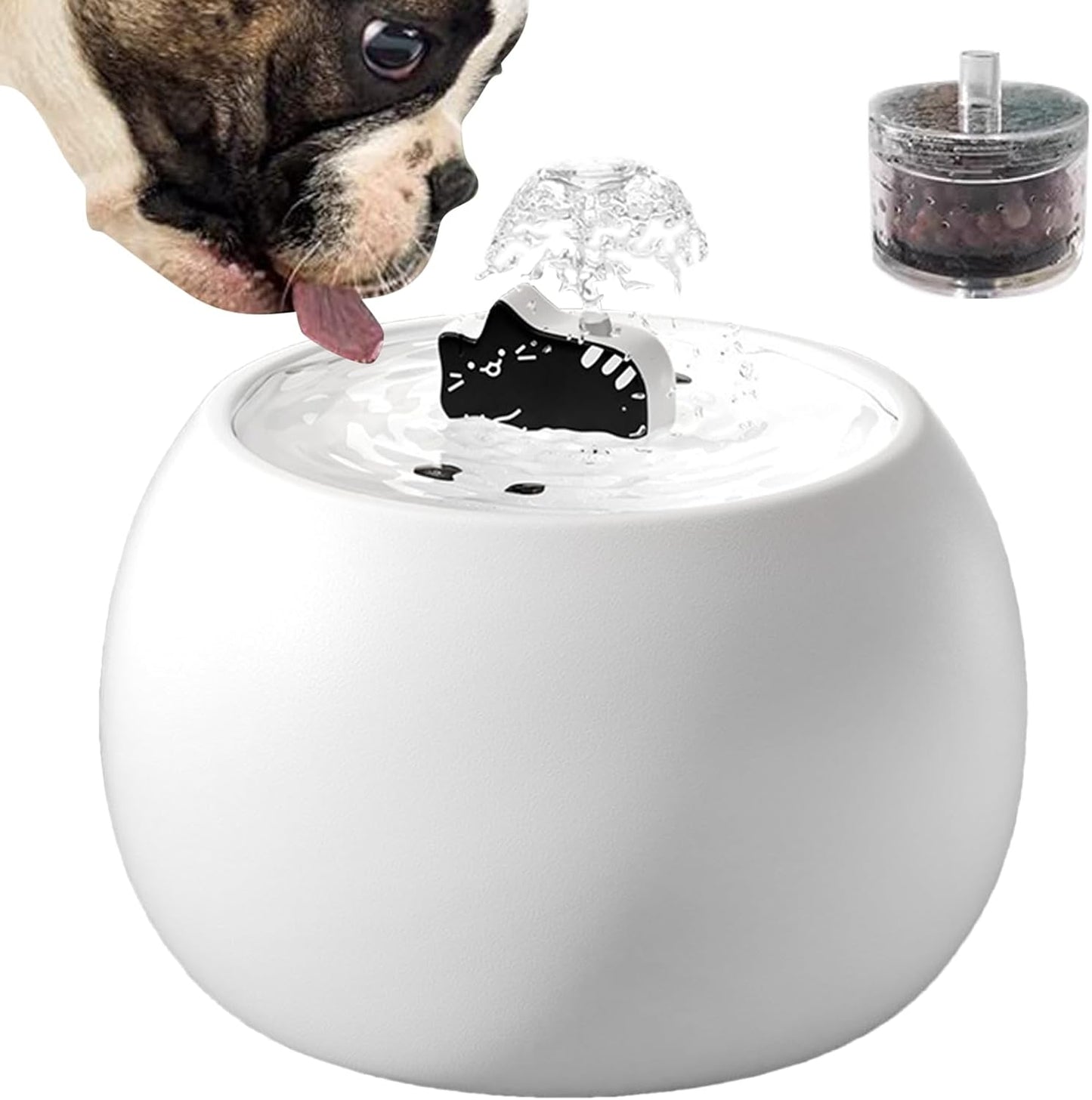 Pet Drinking Fountain – Electric Rechargeable Water Dispenser | Filtered Waterer featuring Sensor Activation with 3D Flow Design & Long-Lasting Filter for Cats and Small Pets, Home, Outdoor, Desk, Pat
