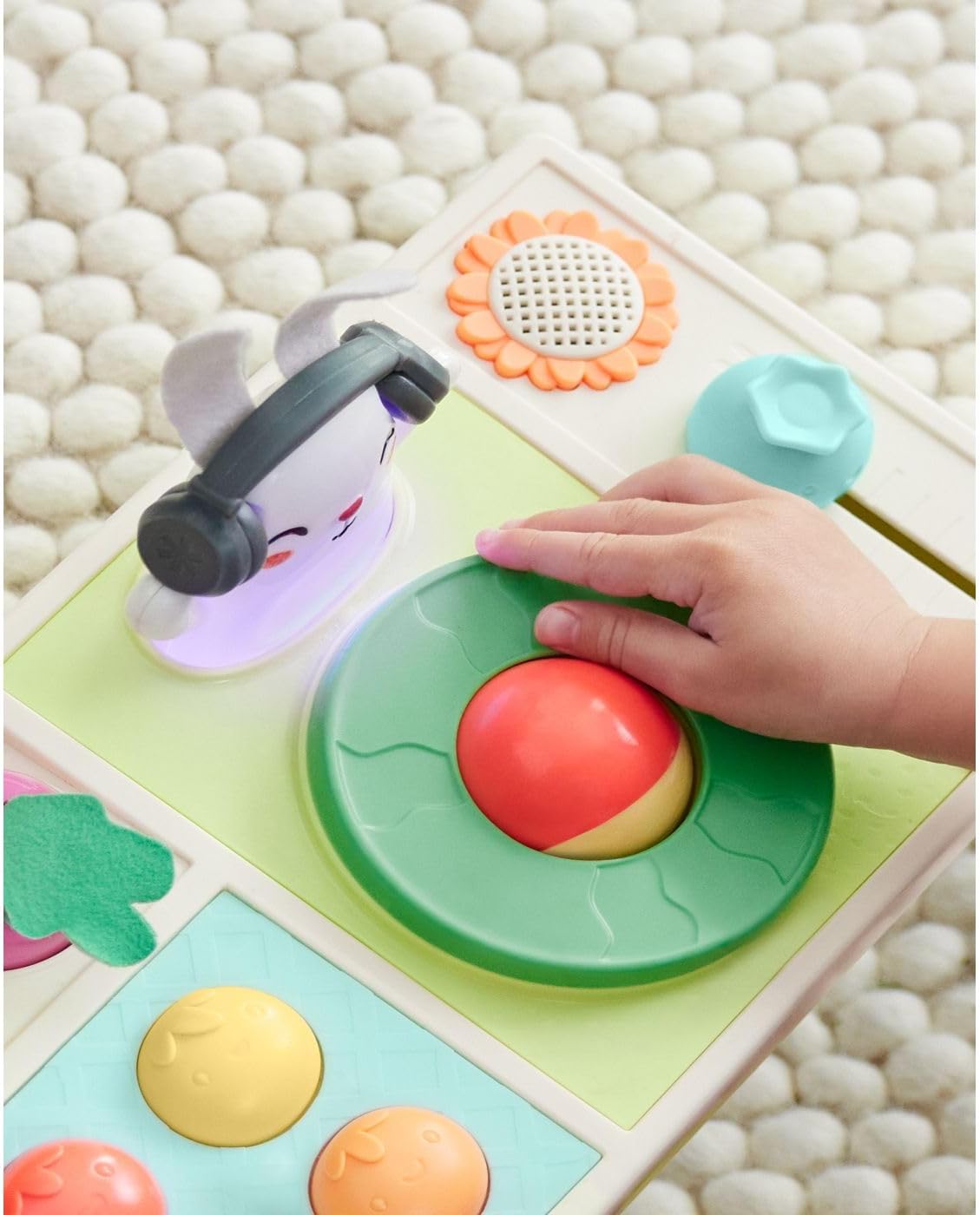 Skip Hop Baby Musical DJ Set Toy with Lights, Songs, Sound Effects, and Soft Textures, Farmstand Let The Beet Drop DJ Set