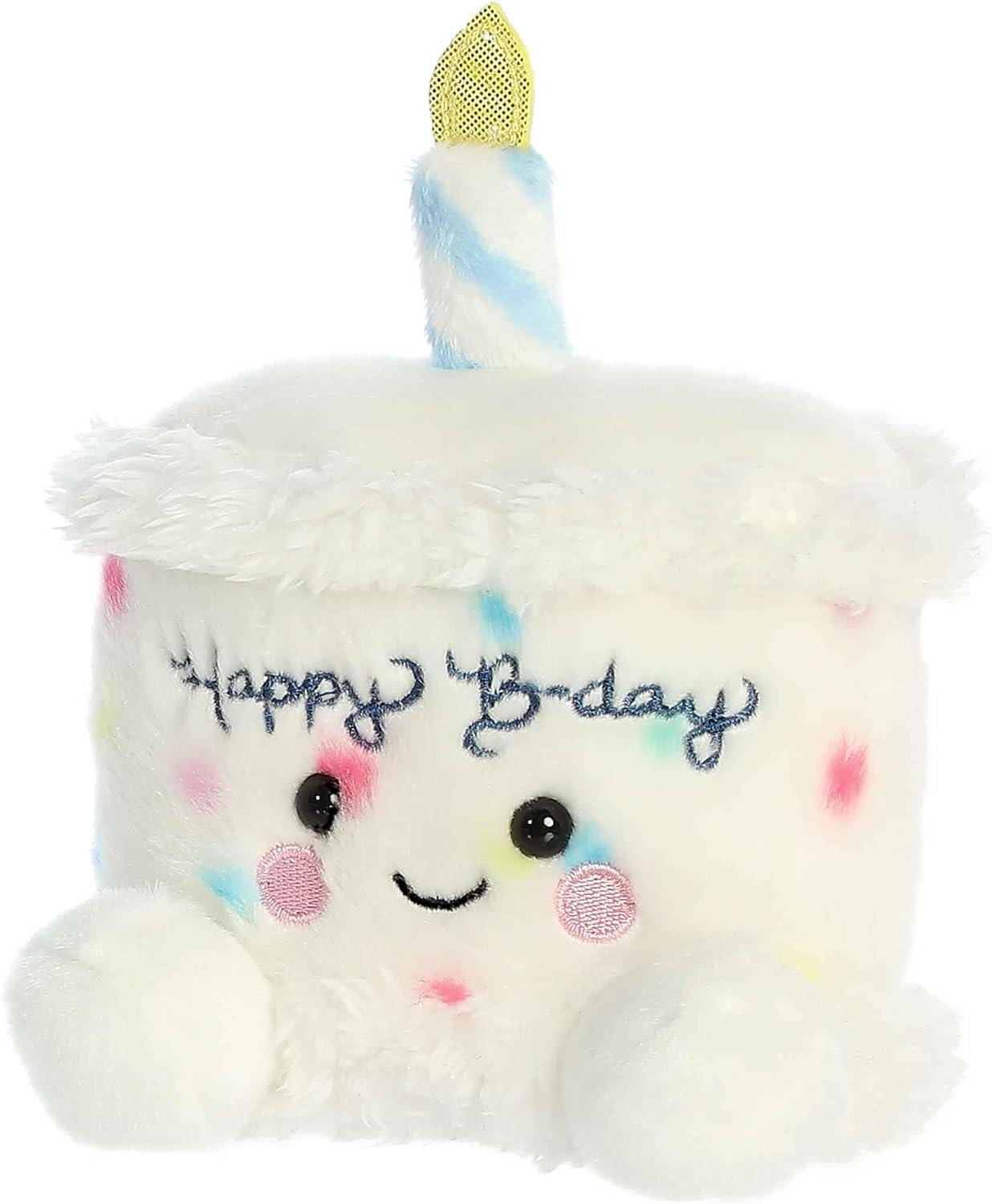 Aurora® Adorable Palm Pals™ Happy B'Day Cake Stuffed Animal - Fun Collectible Plush for Kids and Adult Collectors - Perfect for Decorating Rooms and Birthday Gifts - White 5.5 Inches