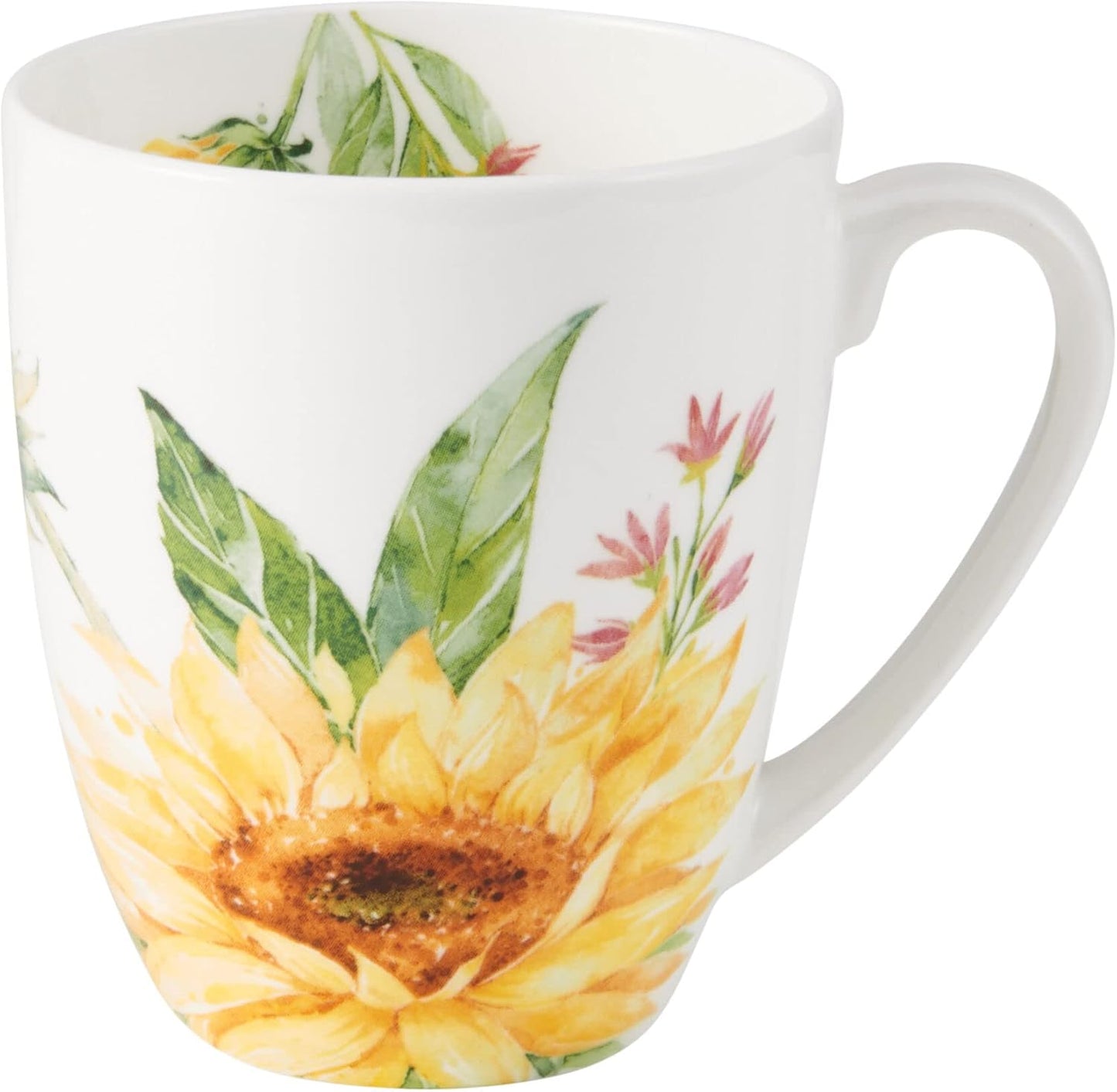 Mikasa Sunflower Bone China Lightweight Chip Resistant 16 Piece Dinnerware Set, Service for 4, Multicolor