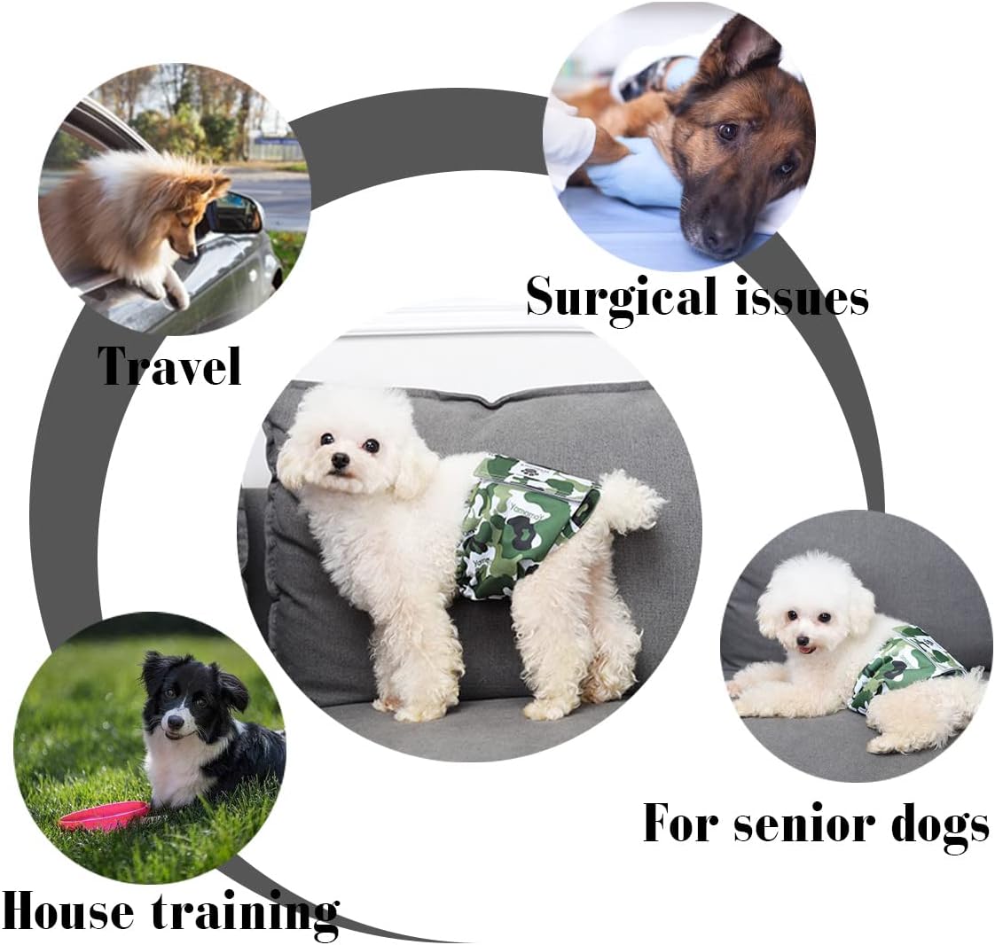 Reusable Male Dog Diaper, Washable Dog Belly Band, Durable and Absorbent Cloth Doggie Belly Wrap (Pack of 3)-Dreaming, XL