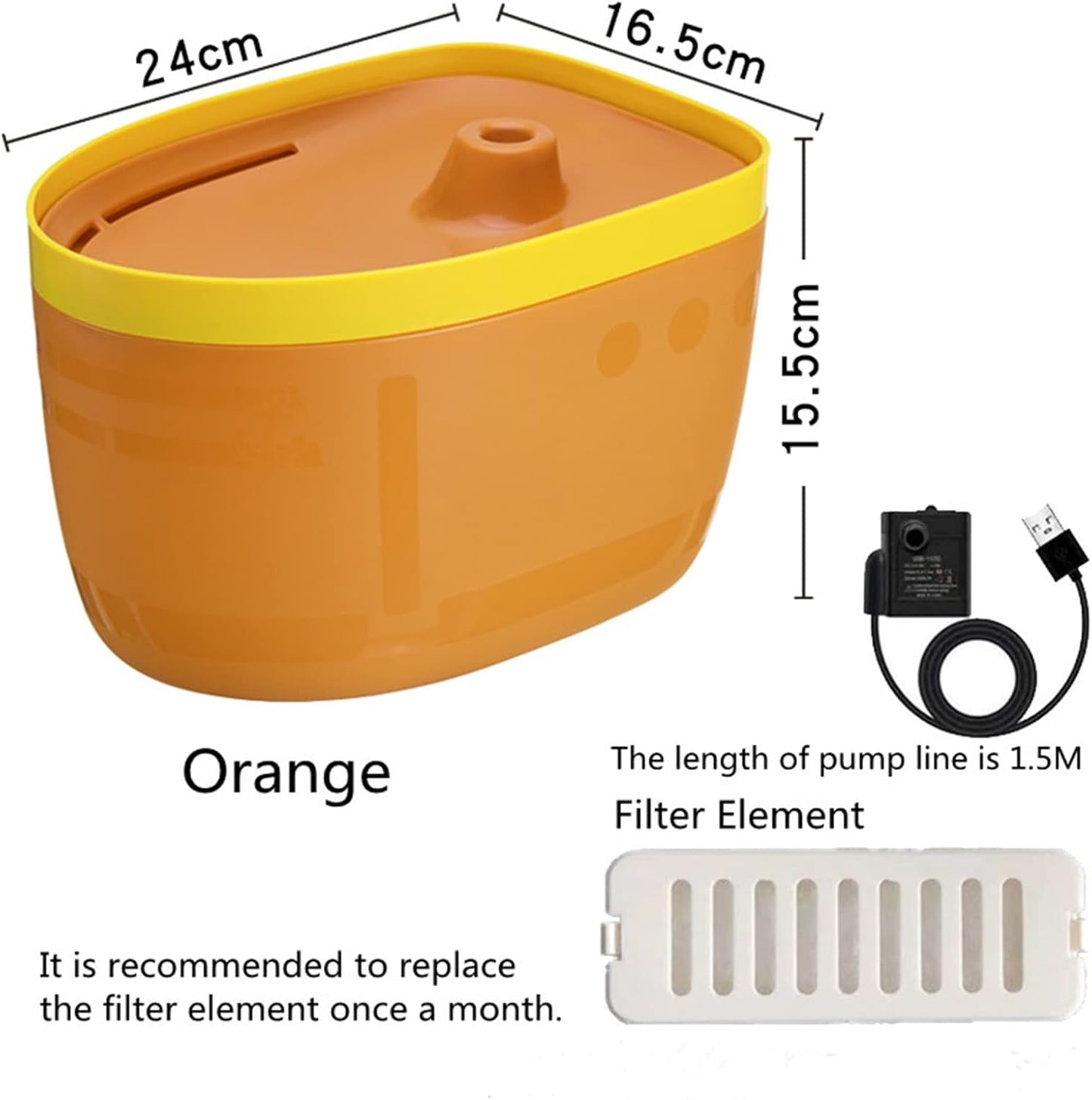 Cat Water Fountain, 2.5L Automatic Pet Water Fountain, Super Quiet Cat Water Dispenser with Replaceable Filters, Dog Water Bowl Dispenser Drinking Water,Blue