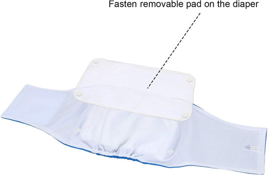 Teamoy Belly Bands for Male Dogs with Removable Pads, Reusable Washable Puppy Dog Diaper Wraps(Pack of 3), S
