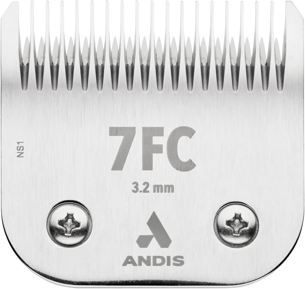 Andis 72605 Ceramicedge Detachable Carbon Infused Steel Pet Clipper Blade, Size-7FC, 1/8-Inch Cut Length, Stainless Steel