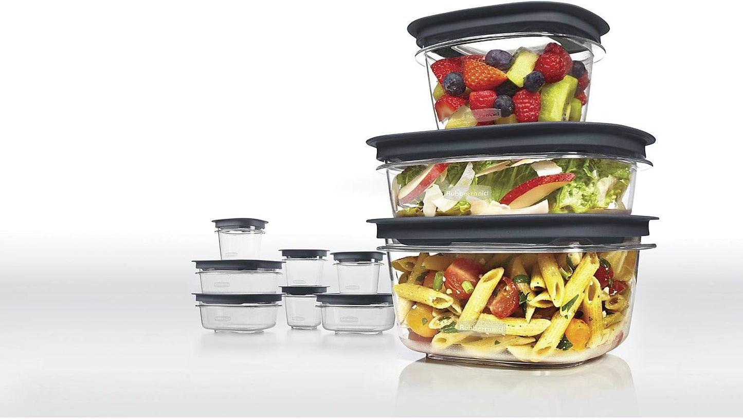 Rubbermaid Premier Crystal Clear Stain Resistant 20 Piece Set Grey Lids