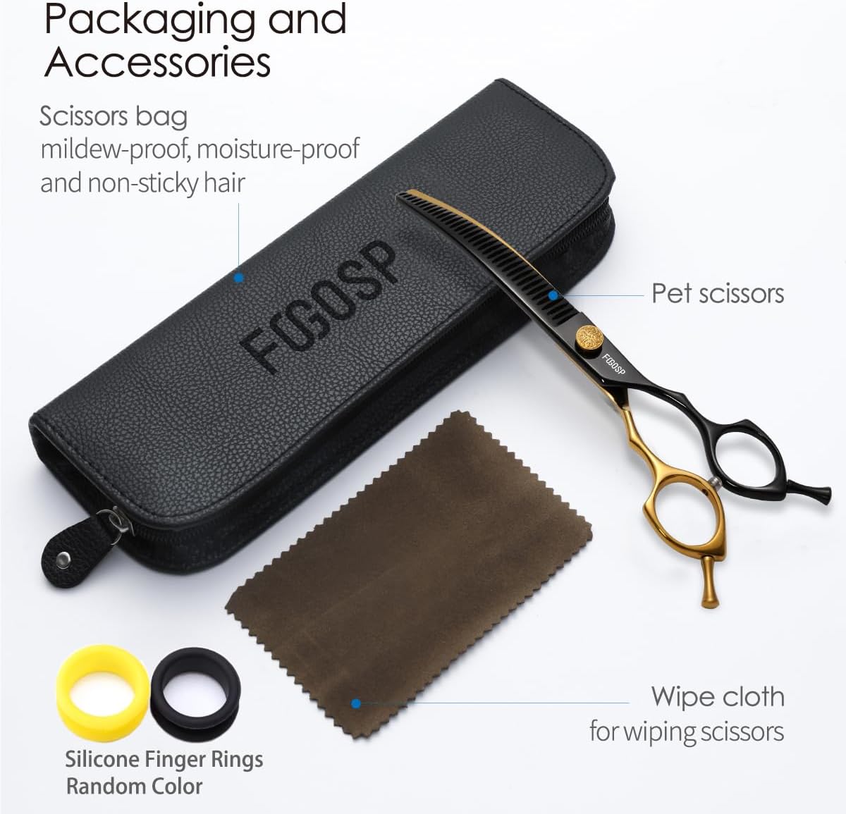 Professional Curved Chunkers Shears Dog Grooming 7.5'' Black & Gold Curved Thinning Dog Grooming Scissors for Large Dogs Pet 35 Teeth Japan 440C(Curved Chunkers,Black Gold)
