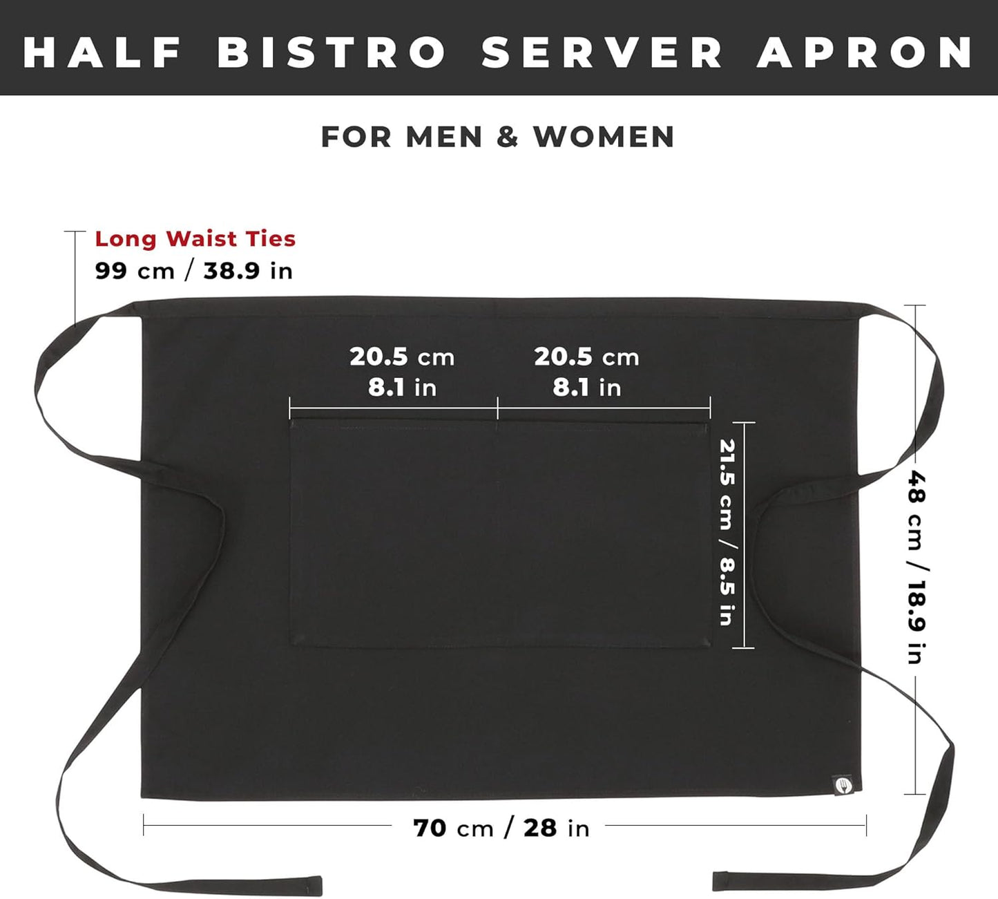 Chef Works Unisex Half Bistro Server Apron
