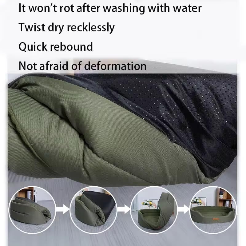 Economy Buster Premium Oval Pet Bed for Small Dogs & Cats (5–10 lbs), Oxford Cloth & Suede Bone-Shaped Warm Nest with Thinner Cushion,Non-Slip Base, Machine (Gray, Medium)