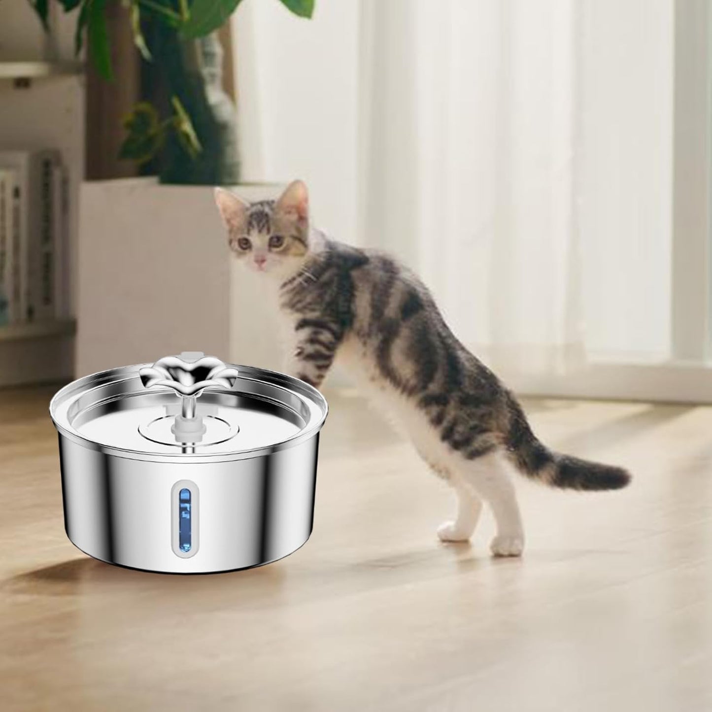 2.6L Automatic Water Fountain Low Noise Electric Dog Water Bowl Dispenser Dispenser with Large Capacity Quiet Pet Fountain