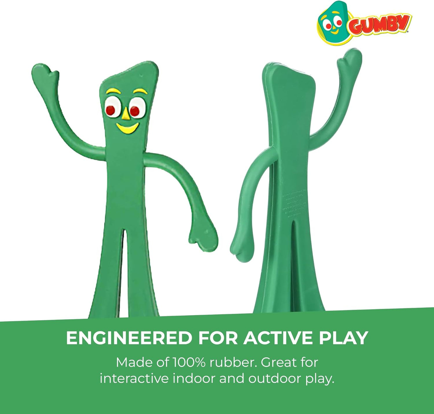 Multipet Gumby Latex Dog Toy - Squeaky Toy for All Dogs - Easy-to-Clean Dog Squeaky Toys - for Cuddling, Chewing & Playing - Cute Pet Toy (9", Green)