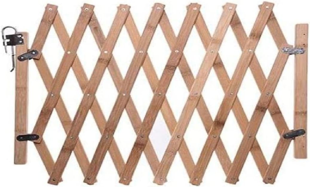 Wooden Pet Gate for Dogs 18.6 Inch Tall Retractable Dog Gate for The House Doorway Stairs Width 43 Inch