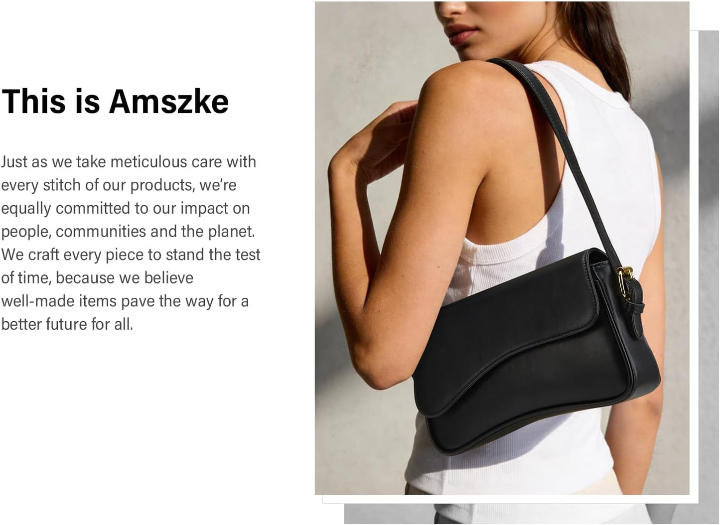 Shoulder Bag for Women Y2K Crossbody Purse PU Leather Underarm Handbag 2 Adjustable Strap for Daily Commute Travel