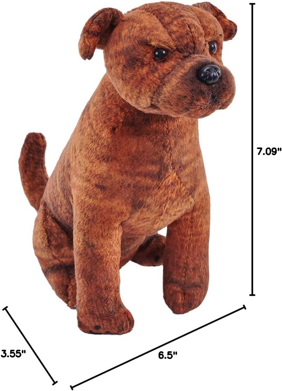 Wild Republic Rescue Dog, Staffordshire Bull Terrier, Stuffed Animal, with Sound, 5.5 inches, Gift for Kids, Plush Toy, Fill is Spun Recycled Water Bottles