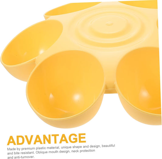 Pet Feeding Bowl Feeders Cat Bowls for Food and Water Indoor Water Fountains Food Dispenser Eating Station for Cats Puppy Bowls Dog Travel Round Plastic Supplies