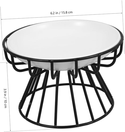 Milisten Elevated Cat Feeding Bowl with Neck Guard Rack Pet Dish for Food and Water Nonslip Design to Prevent Spills for Kittens and Cats Bowl with Stand