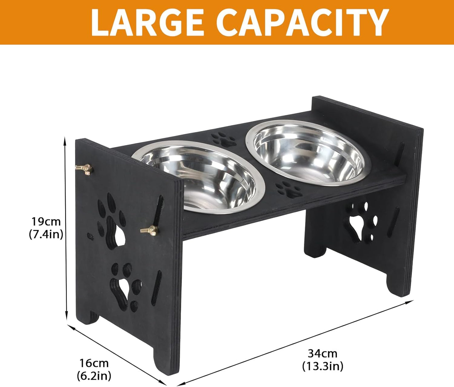 Raised Dog Bowl Stand,Elevated Dog Bowls,Cat Feeding Station Adjustable Pet Dish Food and Water Feeder for Medium Small Dogs and Cats Stainless Dishes Set Puppy Tilted Feeders