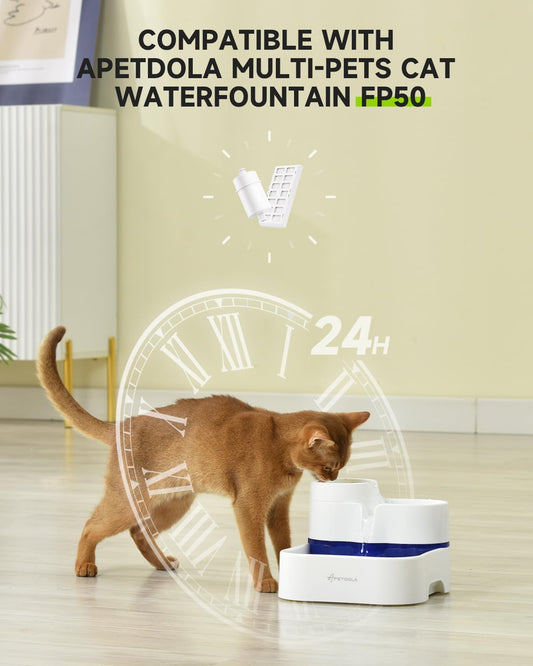 Dog Water Fountain Filter,2 Pack Ultra Reach Human Drinking Grade for Cat Fountain 101 fl oz, Replacement Filters with 4 Pack Activated Carbon Filters, Lifespan Up to 90 Days