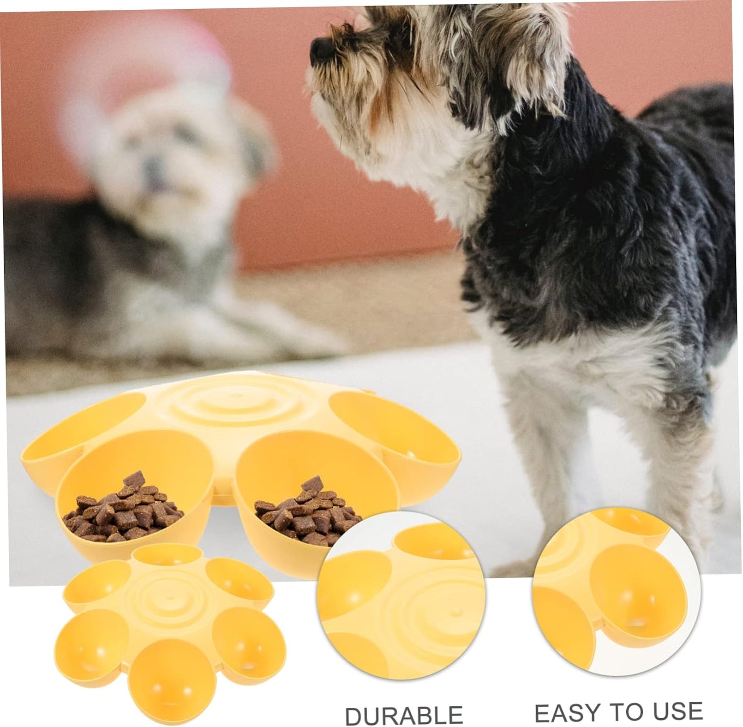 Pet Feeding Bowl Feeders Cat Bowls for Food and Water Indoor Water Fountains Food Dispenser Eating Station for Cats Puppy Bowls Dog Travel Round Plastic Supplies