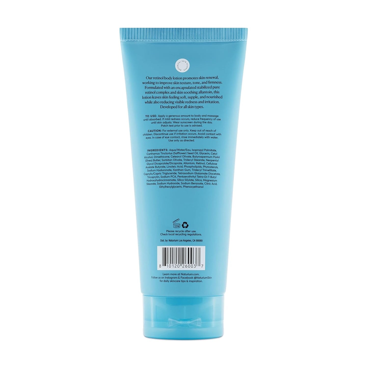 Naturium Skin-Renewing Retinol Body Lotion, Advanced Firming Anti-Aging Skin Care, with Encapsulated Retinol & Shea Butter, 8 oz