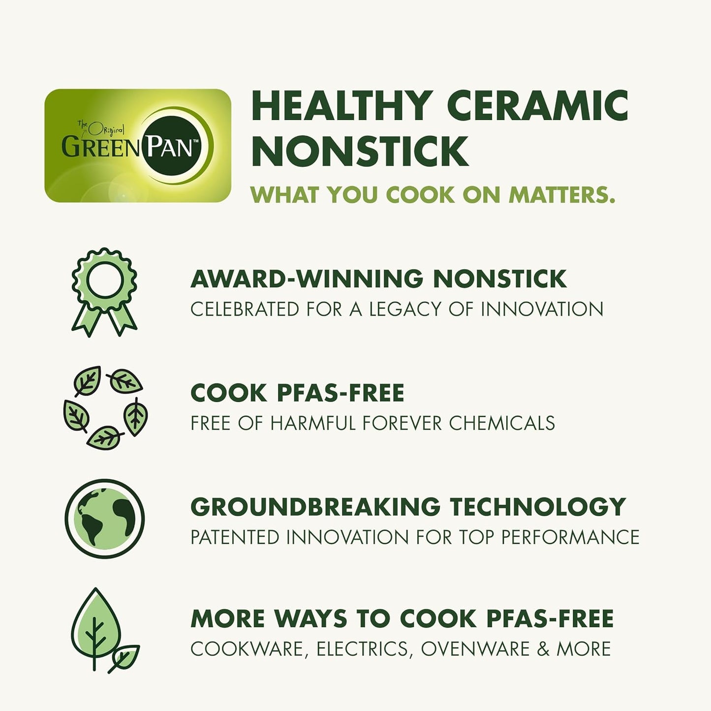 GreenPan Chatham Hard Anodized Healthy Ceramic Nonstick 10 Piece Cookware Pots and Pans Set, Frying Pan Skillets, Saucepans, Saute Pan, Stockpot, Lids, PFAS-Free, Dishwasher & Oven Safe, Gray