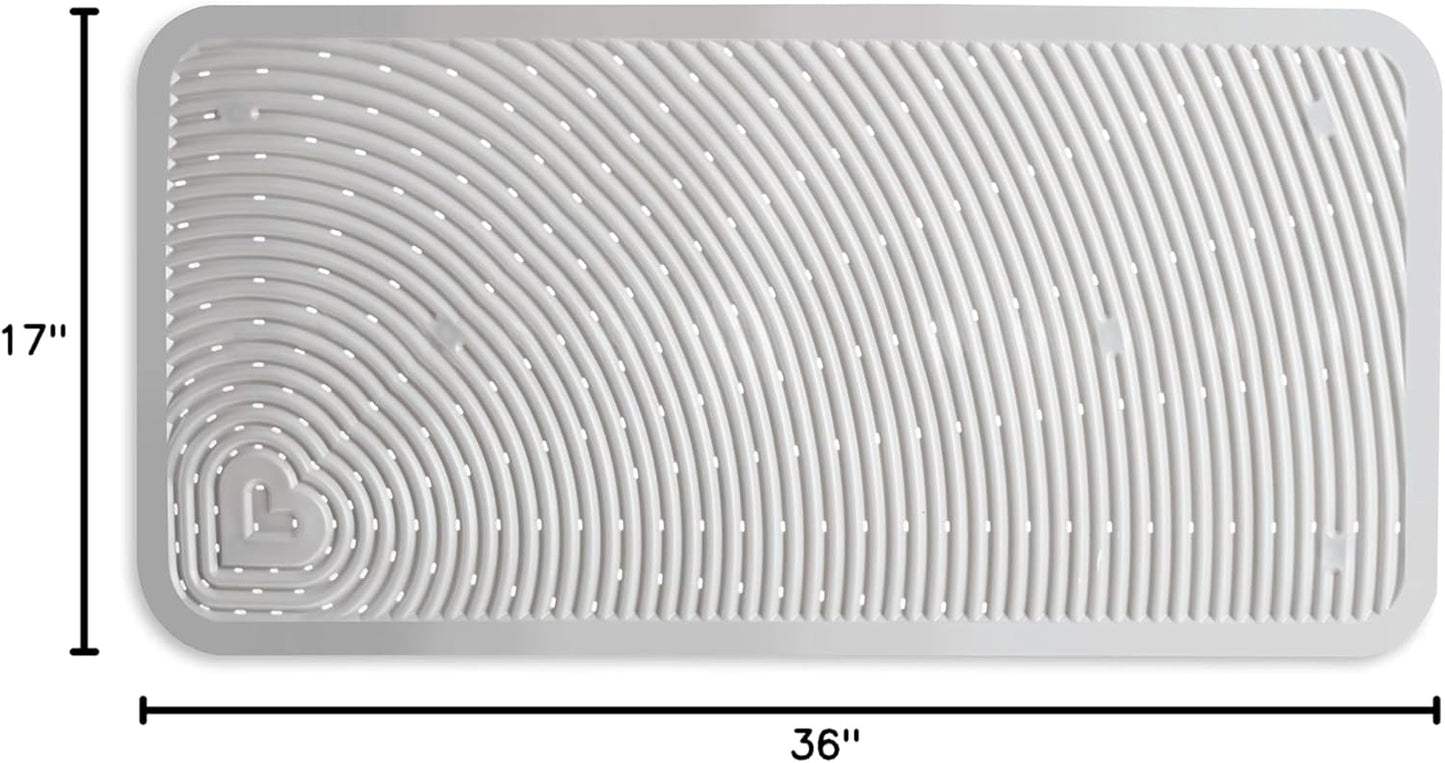 Munchkin Soft Spot Baby Bath Mat for Tub, Cushioned Bathtub Mat for Toddlers and Kids, 36"x17", Grey